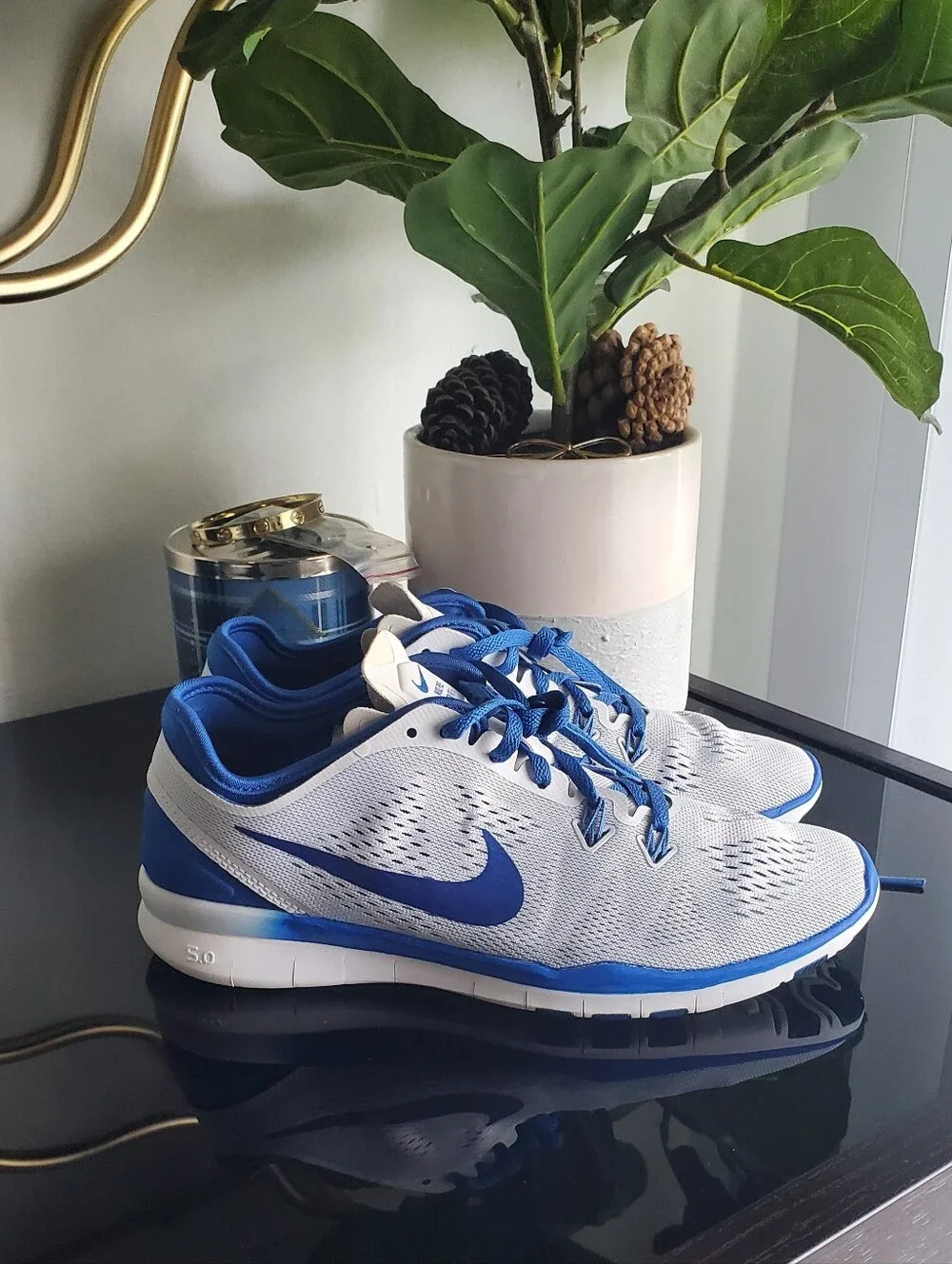💕 Nike 💕 Women's White And Blue Trainers Size 7.5